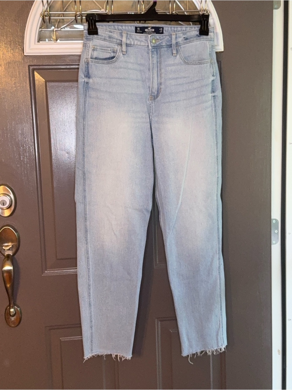 Hollister Light Blue High-Rise Cropped Jeans